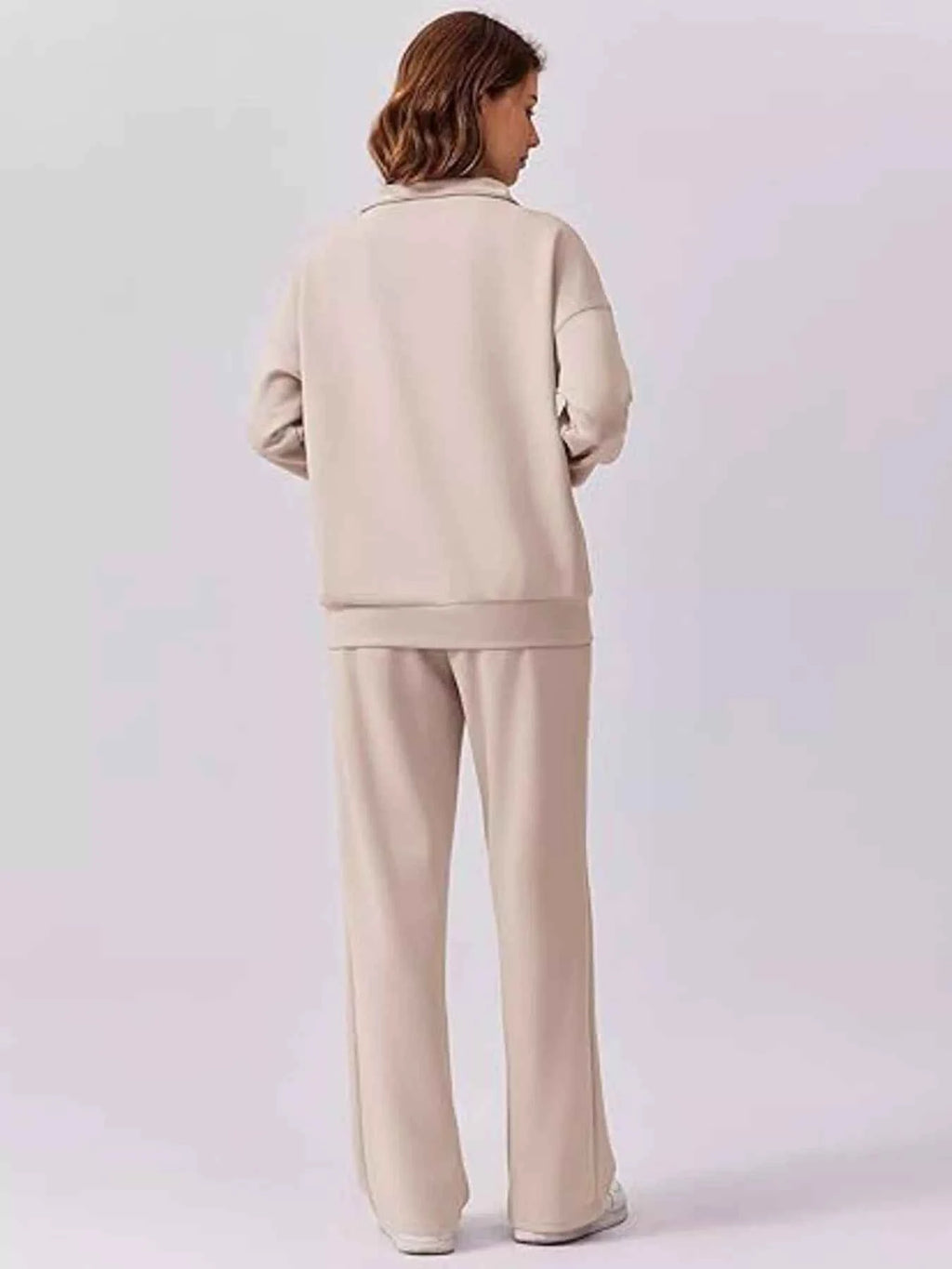 Relaxed Fit Quarter-Zip Top and Pants Set eb2a3b696c924b7283817cefe9eaa924-Max-Origin