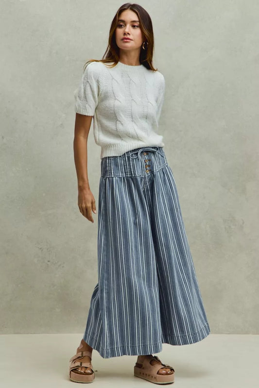Mid Rise Striped Washed Denim Wide Leg Pleated Pants eb47a332-faf1-42f8-aad4-01f32b218d8c-Max-Origin