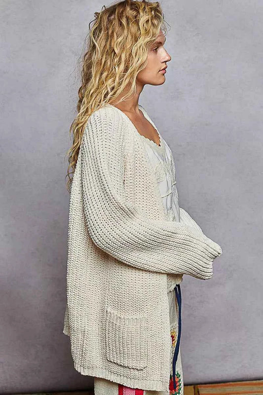 Open Front Knit Cardigan with Front Pocket eb497039-931c-4c93-9bb3-3c51f9875bed-Max-Origin
