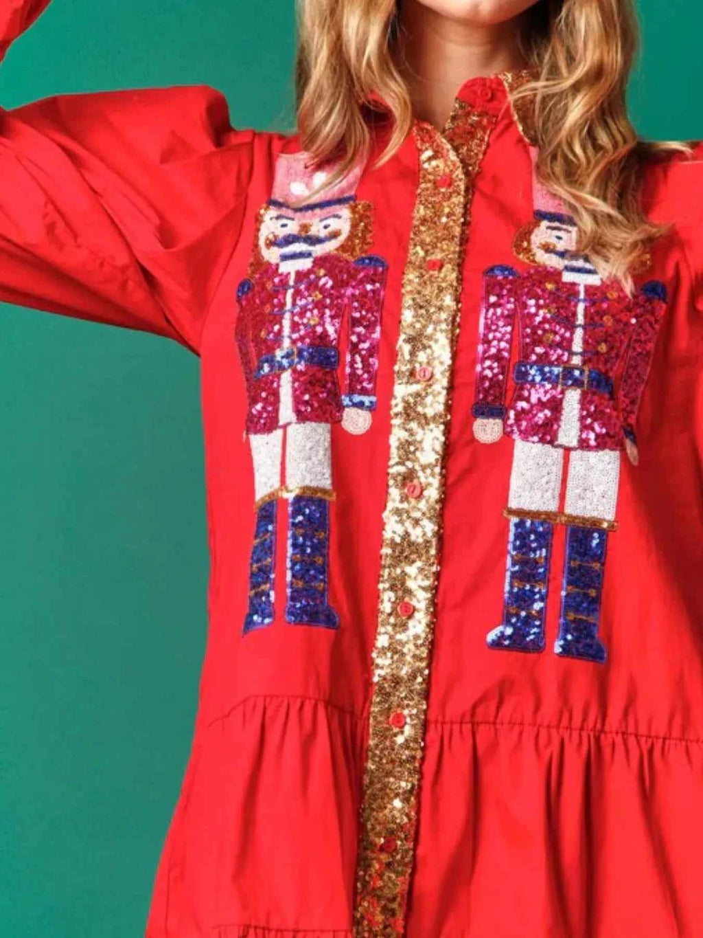 Full Size Christmas Sequin Nutcracker Tiered Shirt Dress Plus Size eb508244-2ced-45c4-84cd-0e3e81be4561-Max-Origin