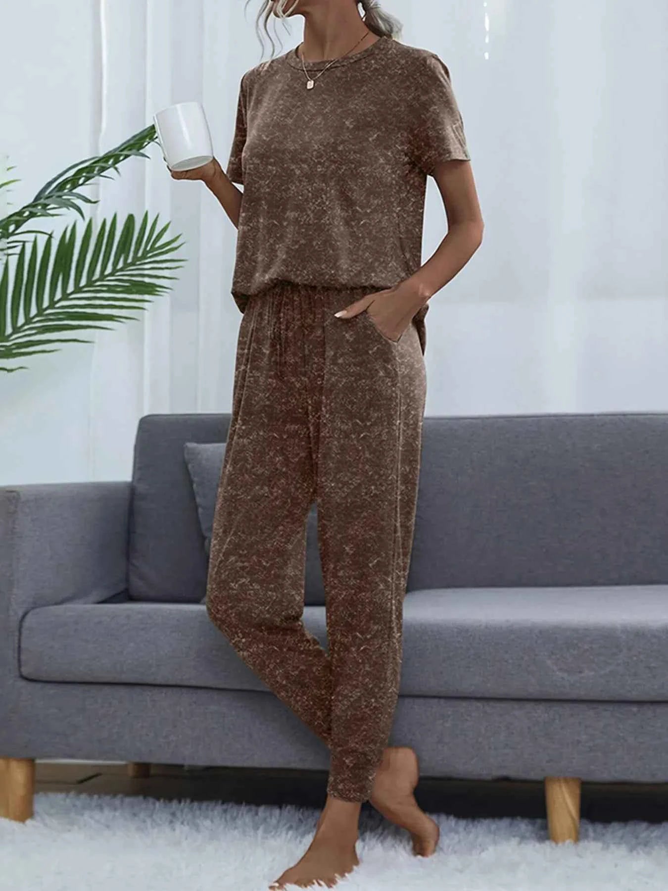 Round Neck Short Sleeve Top and Pants Lounge Set eb55730ea66a4d96af65f19d6e07c01e-Max-Origin