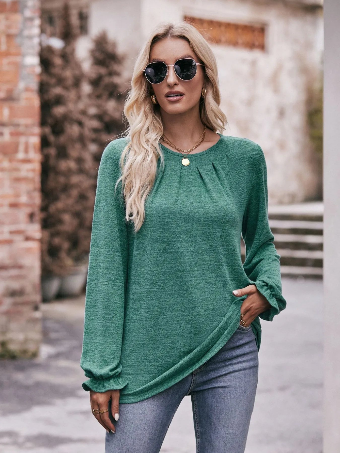 Round Neck Long Sleeve Casual T-Shirt eb580695-7ef5-46bf-9572-c2585bed5a7e-Max-Origin