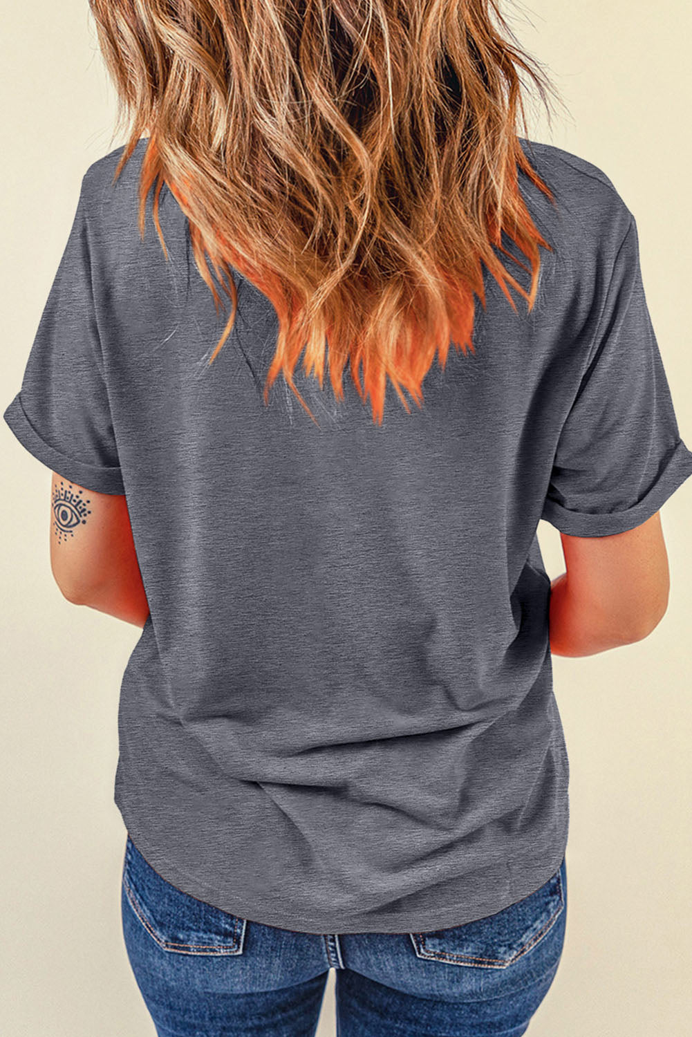 Gray Spooky Season Playful Halloween Heat Transfer Printing Graphic T Shirt eb5e6db19d850f96