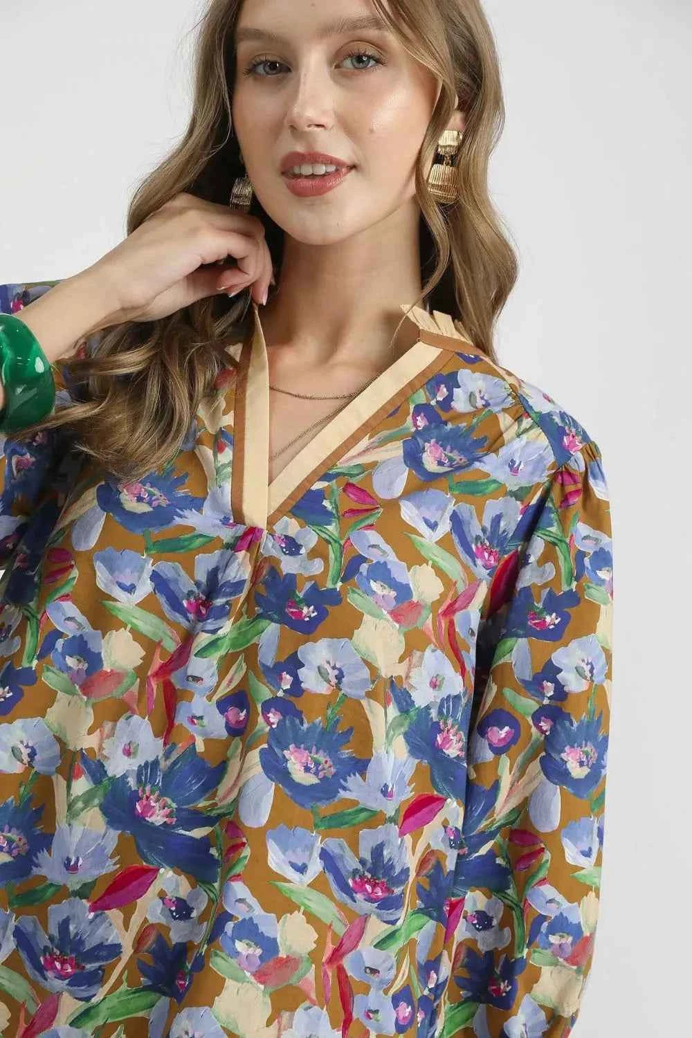 Umgee Boho Floral Balloon Sleeve Mini Dress eb5ebd65-e1fa-42d6-86cb-c2915981d2d4-Max-Origin