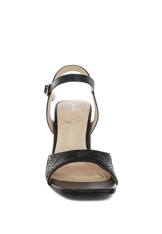 Elana Textured Faux Leather Heels eb6e7cc4-7038-428c-85fd-63dde5e9828a