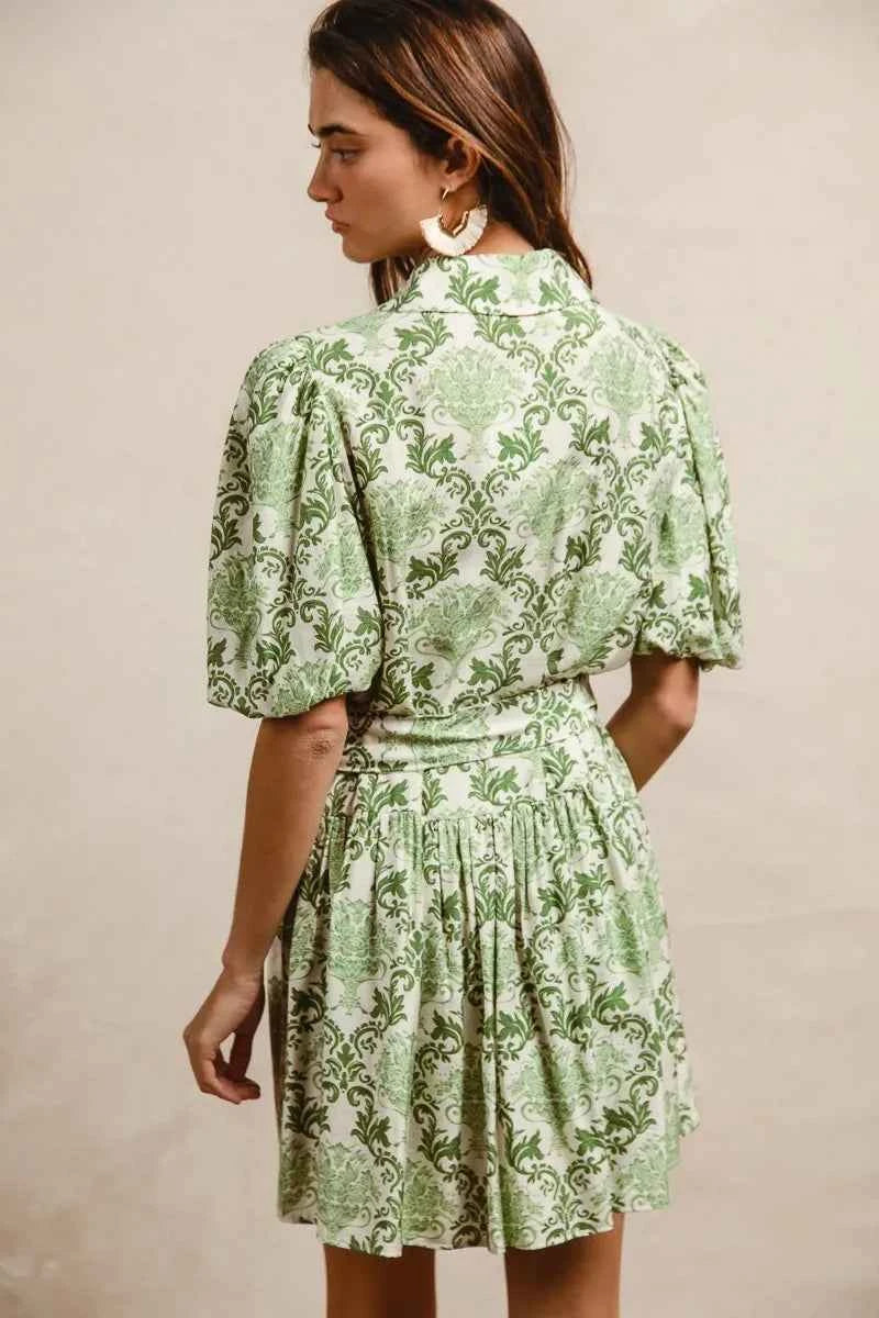 BiBi Tied Floral Short Sleeve Mini Shirt Dress eb768e377f714f4281bdd8ac4a7349d3-Max-Origin