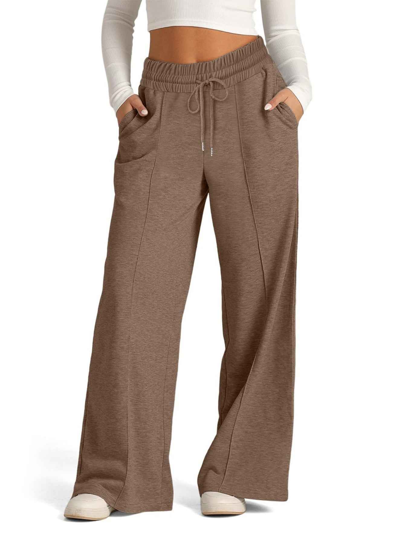 Wide Leg Drawstring Pants Mocha eb82536048f540288714184276304559-Max