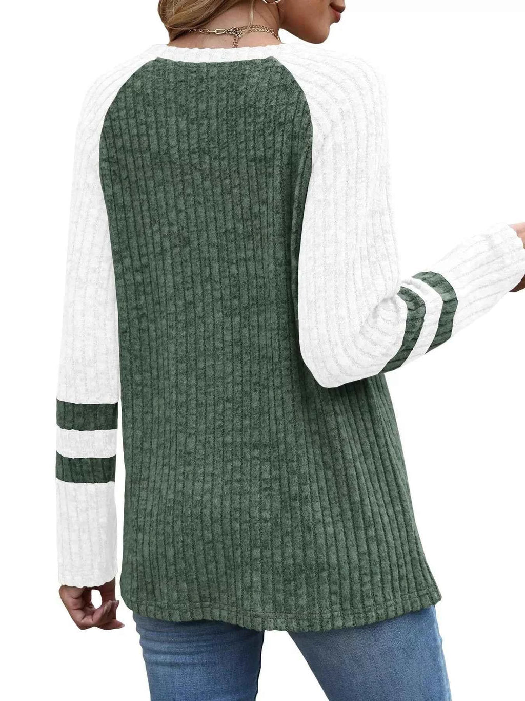 Ribbed Round Neck Raglan Sleeve Top eb86cb08ad4e4ad9b693fcbc41285a65-Max-Origin