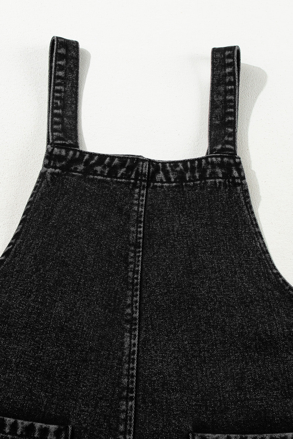 Black Distressed Bib Pocket Wide Leg Denim Overall eb8ec722d90ce34e