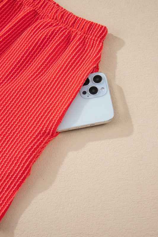 Corded Knit Long Sleeve Top and Shorts Set eb9ec23c-fbf9-4be4-96e8-d806a06161b6