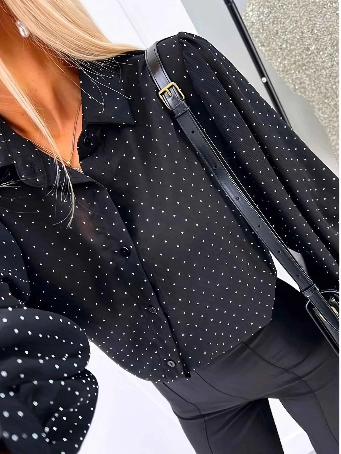 Polka Dot Oversized Button-Up Shirt eba01b6e6f5147d79d5d0ea0a80e1b44-Max-Origin
