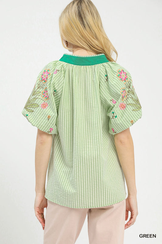Embroidered Stripe Top ebaabe08-15b4-43a1-aca0-325cc51c61b0-Max