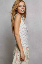 POL Ruched Floral V-Neck Tank with Lace Detail ebc7639e-627d-4aa5-8d00-e5c1cbefae57-Max-Origin