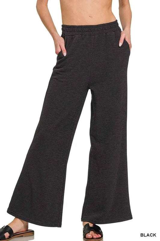 Zenana Cotton Slub Wide Leg Pants BLACK ebf922377e5446bc8b00351e6cbe8eb6-Max-Origin