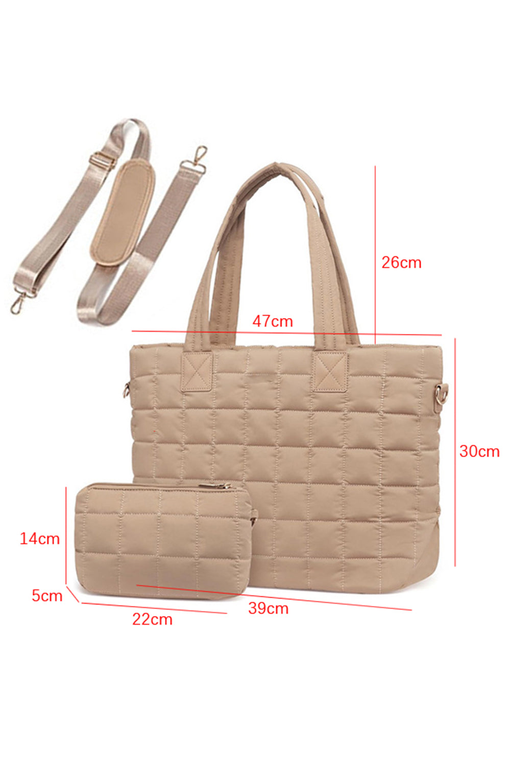 Black Quilted Patchwork Large Tote Bag and Clutch 2pcs Set ebfbc1dd1d66536d