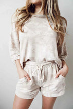 Relaxed Fit Tie-Dye Top and Shorts Set Beige ec0ebf25-ed85-47af-ae39-fdde9d3351d2-Max-Origin