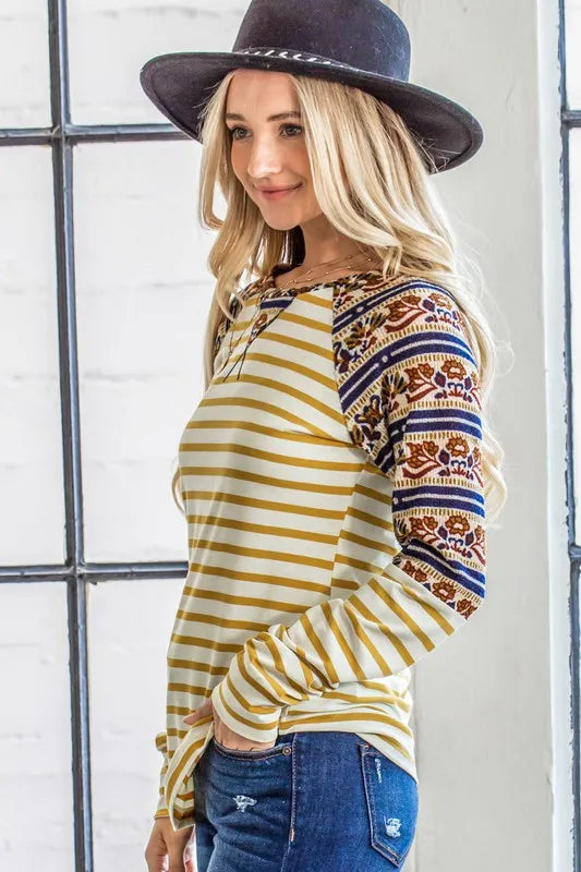 And The Why Stripe Ethnic Print Raglan Top ec203f45a387444db5be699bd3e84d7e-Max-Origin