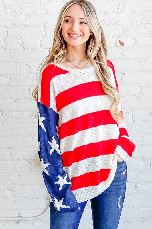 American Flag Oversized Long Sleeve Sweater - 100% Acrylic ec4b8416d6d346c1a4bc03b57f8630fe-Max-Origin