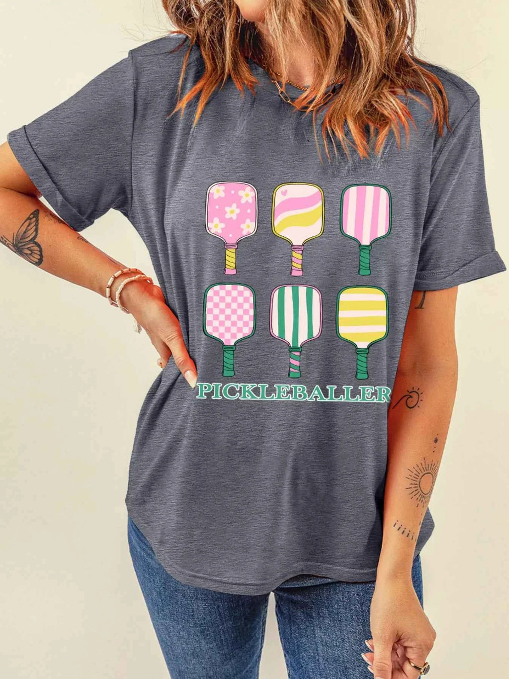 PICKLEBALLER Playful Bats Printed Casual T Shirt ec4effd9770a406fa58814abb8596258-Max-Origin