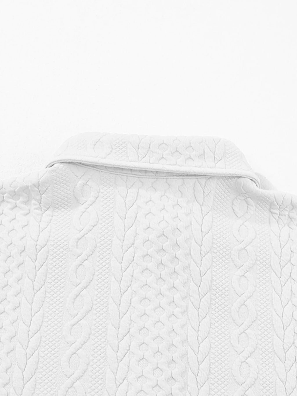 Cable Texture Puff Sleeve Loose Shacket ec6398071a01437294e5ef82a55a23c3-Max-Origin