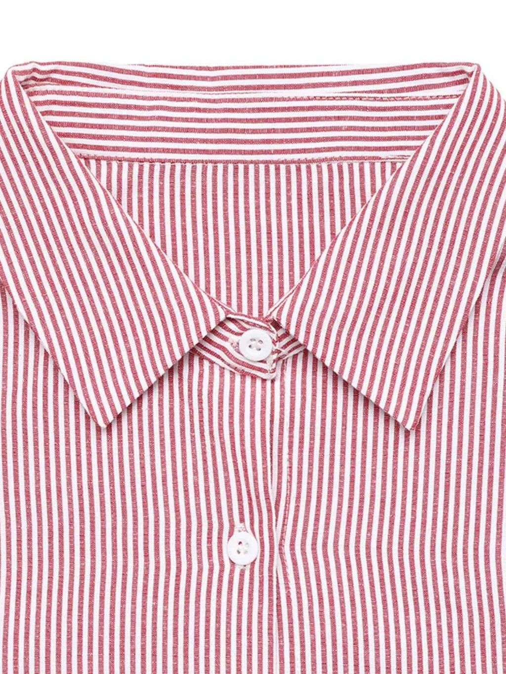 Striped Balloon Sleeve Button-Up Shirt ec6a1fda76224212a5fc759fbbdd3675-Max-Origin
