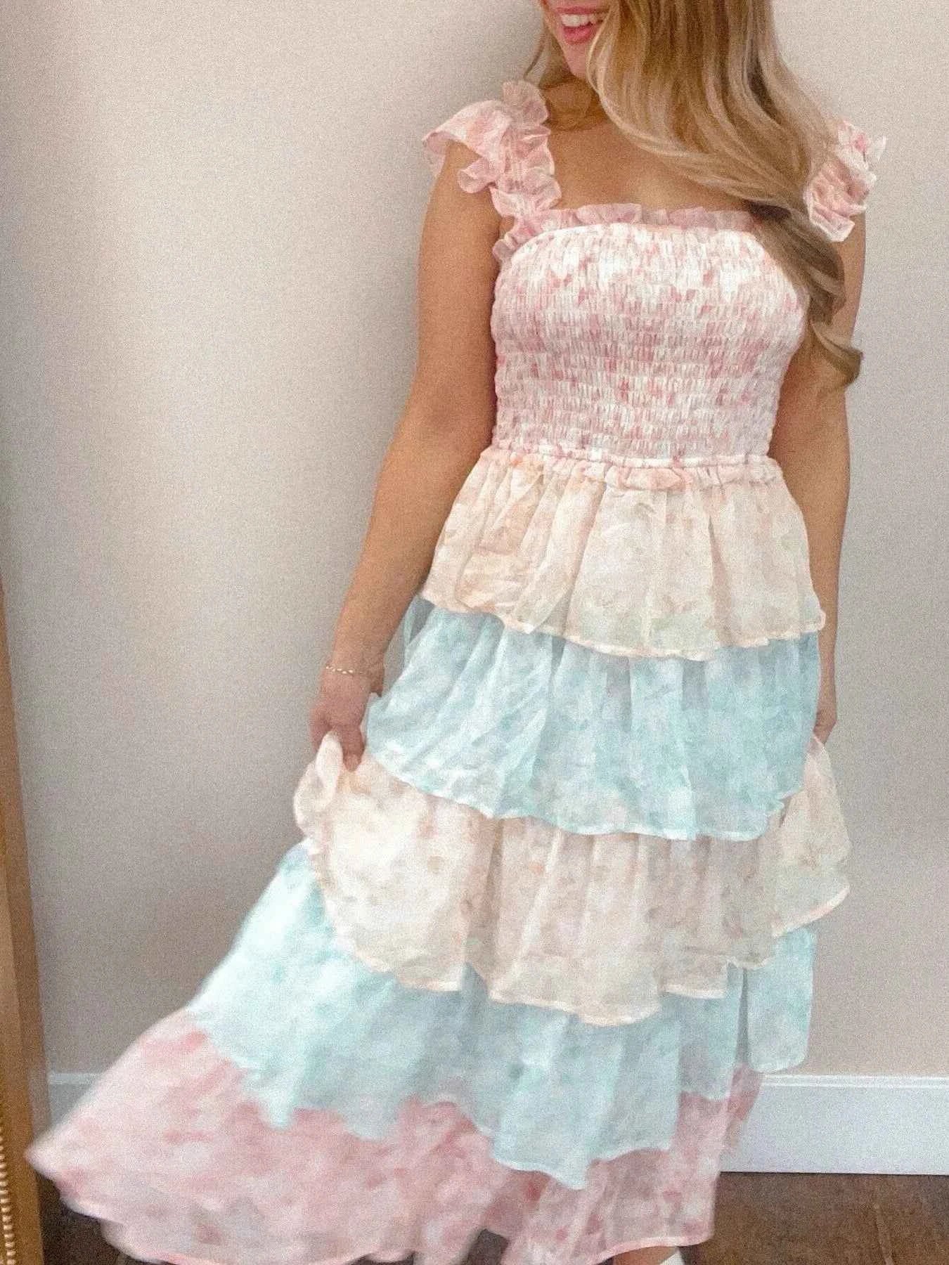 Smocked Ruffle Layered Floral Midi Dress ec74bee5-7f52-4eae-a804-da9c09dd8ff1-Max-Origin