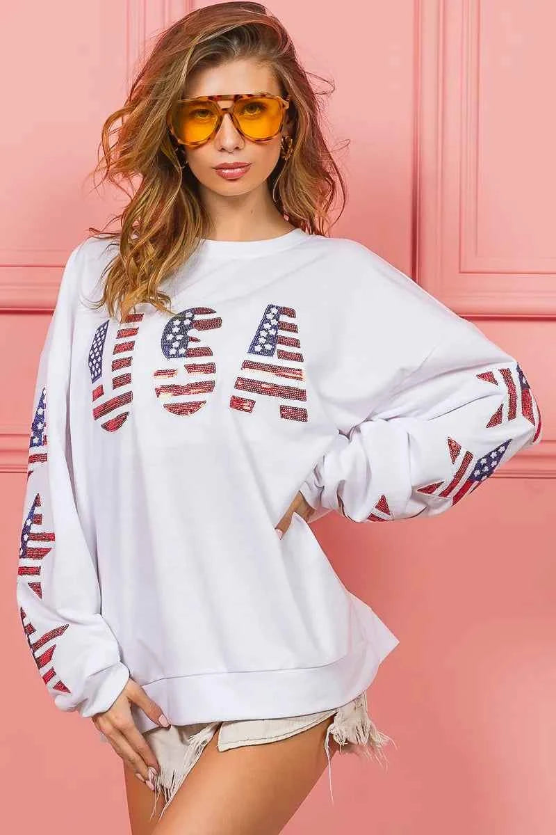 BiBi American Flag USA and Star Sequin Sweatshirt ec8be890b3094f29bcd21d7f56c87f8c-Max-Origin