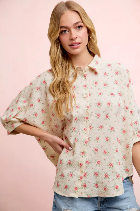 Flower Printed Short Dolman Blouse Top ec8dab82-6f02-426b-b0db-96e79d975f0a-Max-Origin