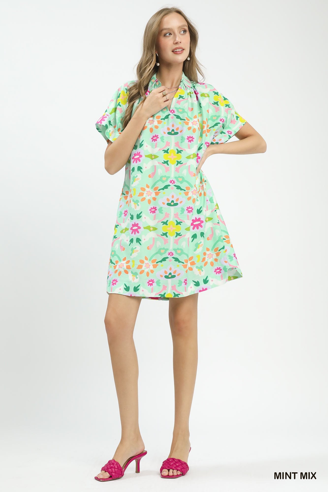 Umgee Abstract Floral Shift Dress ecaeb631-0158-4231-b628-fd6681e72779-Max