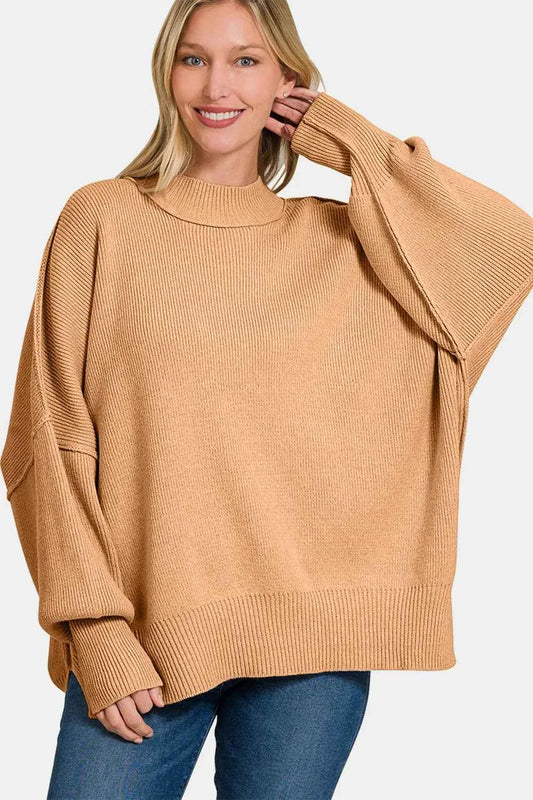 Side Sit Oversize Sweater ecb19734-96ce-4f84-840d-559df0df3039-Max