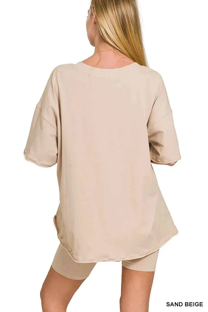 Zenana Cotton V-neck Top & Biker Shorts Set ecc017ad6ee44129bf1d048a7fd67da9-Max-Origin