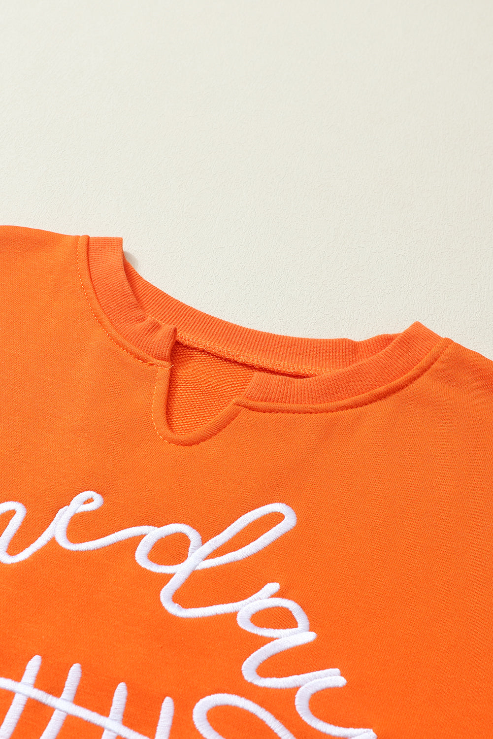 Orange Game Day Lettering Rugby Notched Neck Cropped Sweatshirt ecc31b0d30f28e06