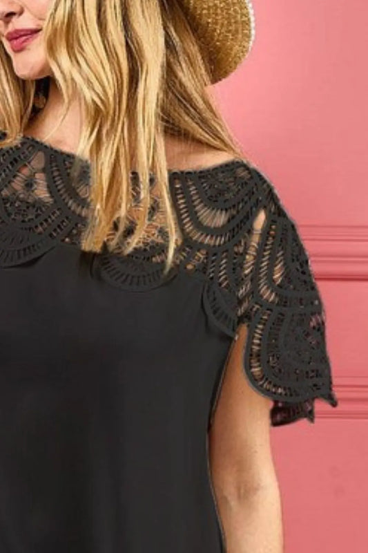 BiBi Crochet Lace Yoke Detailed Wrinkled Dress ecd8a5f0-2337-43ed-91d0-0fe720bf4927-Max-Origin
