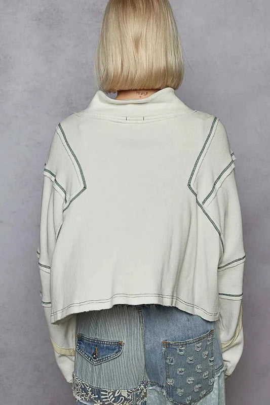 Contrast Stitching Zip Front Sweatshirt ece2d568-3d52-459b-8ac9-4e00f77b776a-Max-Origin