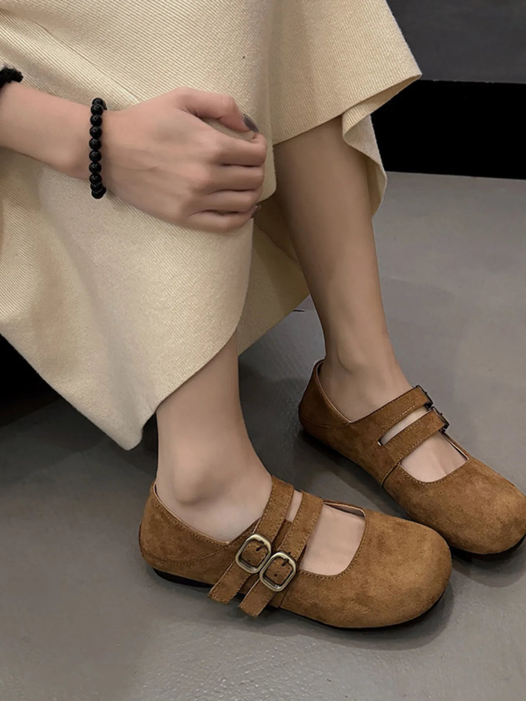 Double Buckle Straps Round Toe Slip-Ons ece7ca3b8f3e4894905fcae7de232af6-Max-Origin