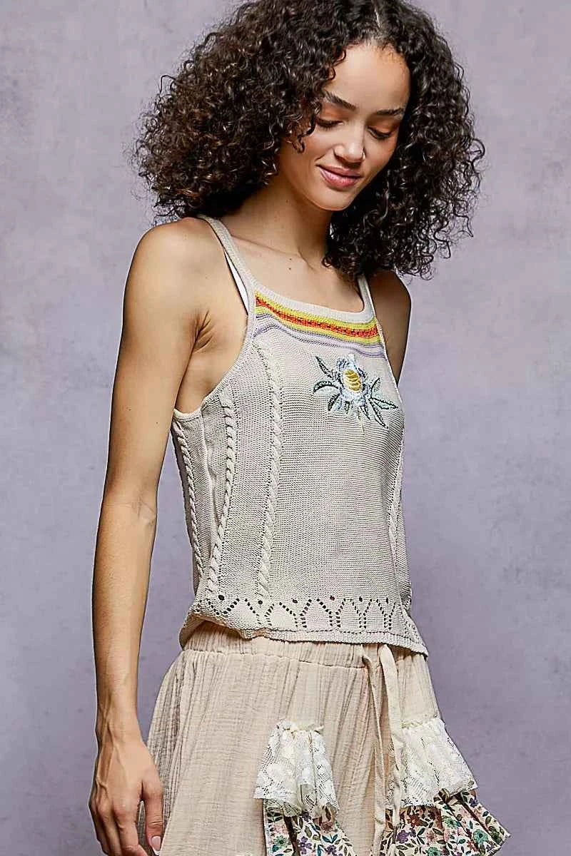 POL Embroidered Floral Square Neck Knit Cami ece86a69-4818-4c4d-8fa9-4d6427c7b26b-Max-Origin
