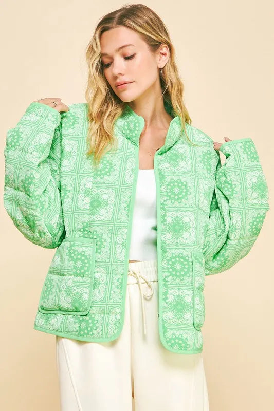 Vintage Print Open Front Jacket with Pockets ed0a80e6-29da-4204-9cf9-358016333734-Max