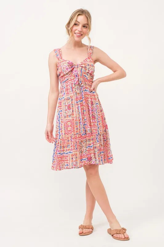 And The Why Tied Front Smocked Back Tiered Boho Printed Dress ed14c12aa2094336a3ea687a21b5c15b-Max-Origin