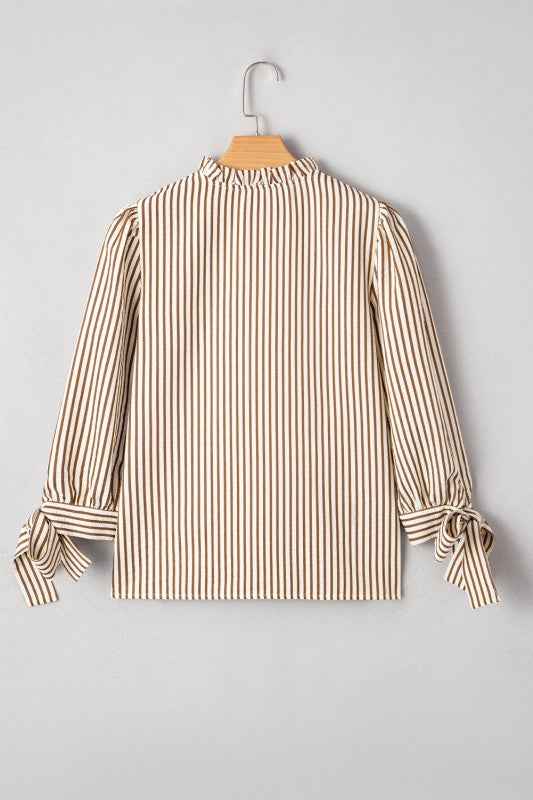 Blair Tied Cuffs Seersucker Blouse ed26de3e-e739-4e7f-933d-51e3cec4cd24