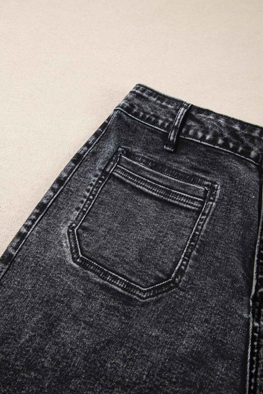 Sky Blue Chic Patch Pocket Straight Leg Loose Jeans ed27823d6032cced