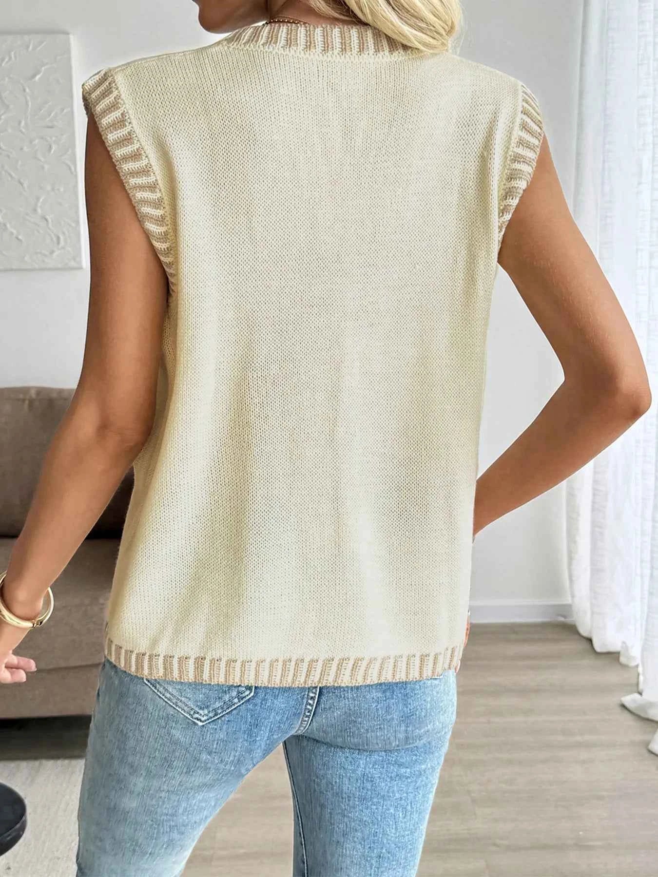 Button Up V-Neck Sweater Vest ed2a22664be7467780280f88d5601075-Max-Origin