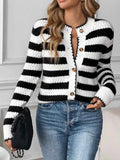 Striped Button-Up Long Sleeve Cardigan Black ed2f3ca5-a010-4a36-9f9d-0286c594663b-Max-Origin