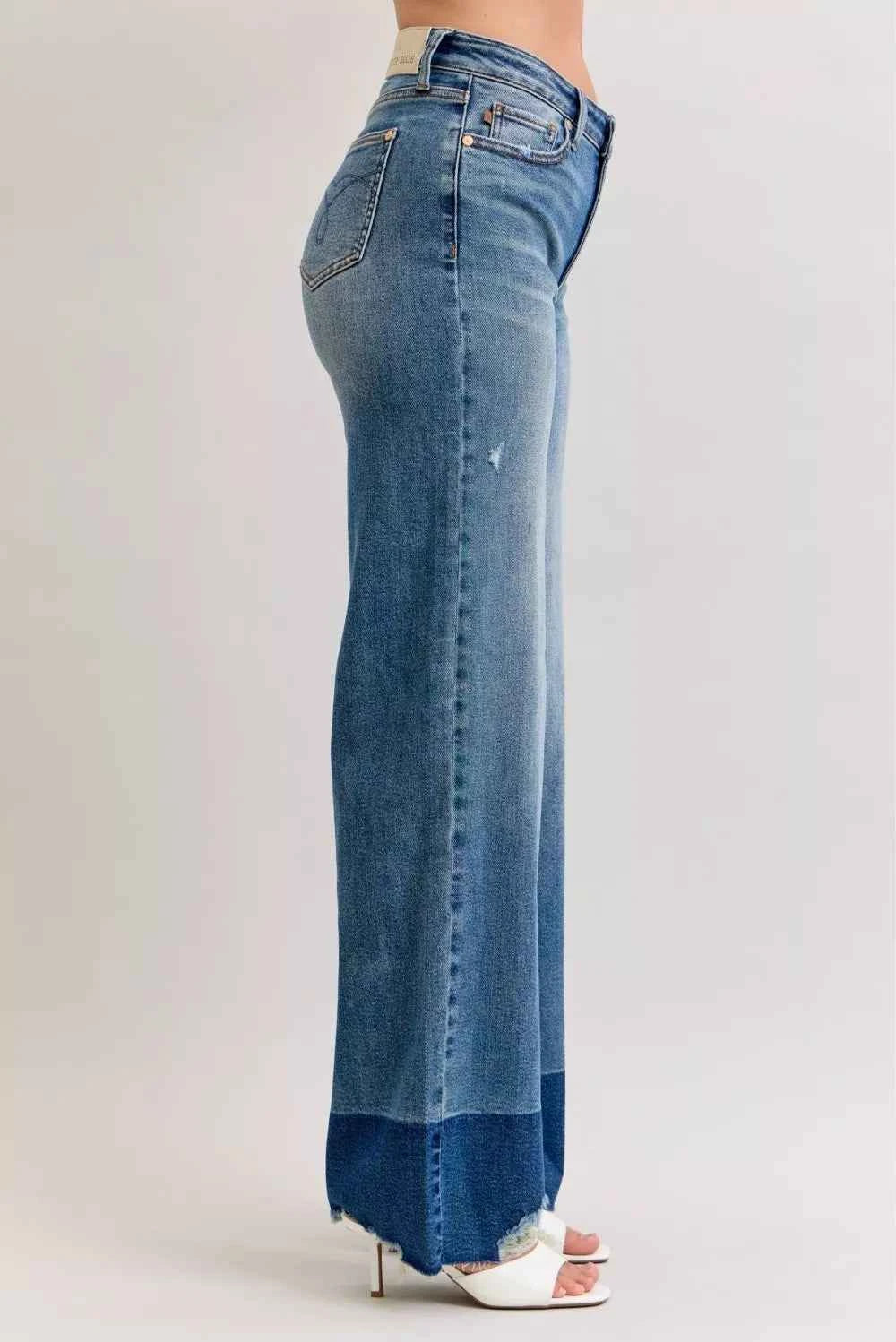 Judy Blue Raw Hem High Waist Column Straight Jeans ed3018fb80f34afe8b8818def2e83520-Max-Origin