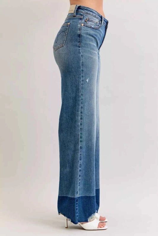 Raw Hem High Waist Column Straight Jeans ed3018fb80f34afe8b8818def2e83520-Max-Origin