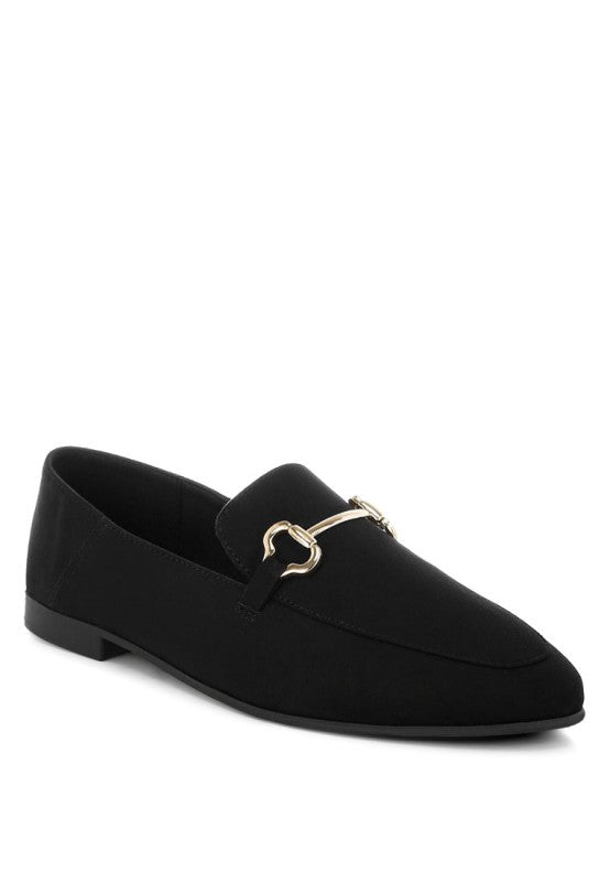 Noltas Horsebit Embellished Flat Loafers Black ed3cf40d-af18-4c7d-abe5-d63061f9d436