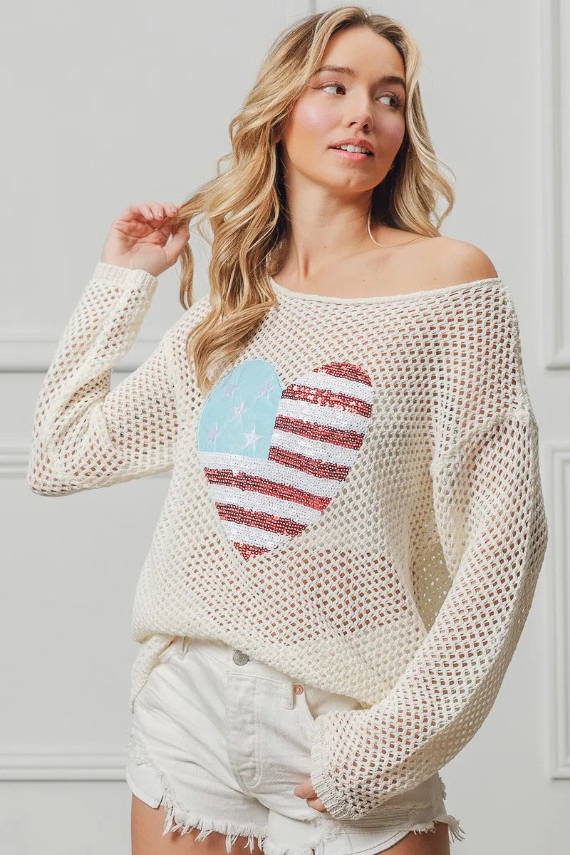 BiBi Sequin American Flag Heart Knit Up ed3e9cda3204490bb87d8a6404bad5d4-Max-Origin