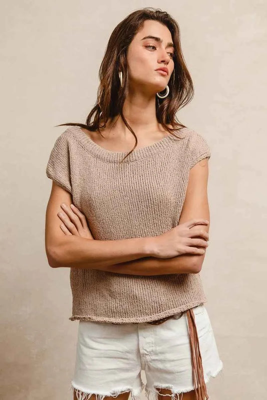 One Side Off Shoulder Knit Top ed3eef4ec2b34115abf181cd59c7aa1e-Max-Origin