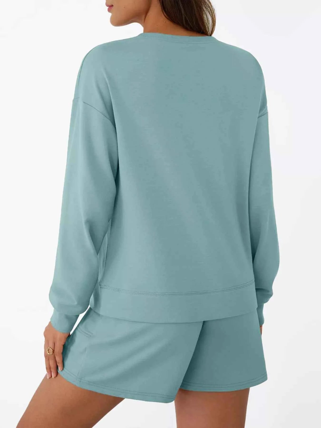 Round Neck Long Sleeve Top and Shorts Set ed4dfcf9c2954f95a7bf0259c6970e5d-Max-Origin