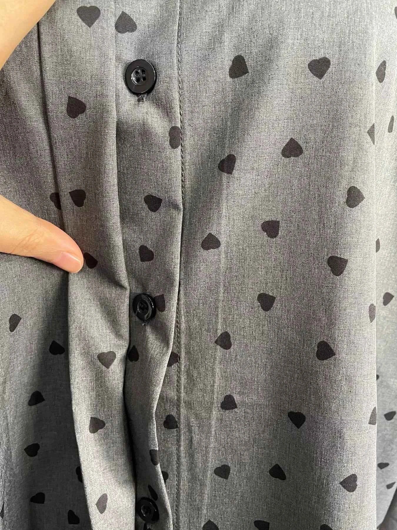 Heart Print Button Up Flounce Sleeve Shirt ed51753d320b462c97e0f6c05dc71d40-Max-Origin