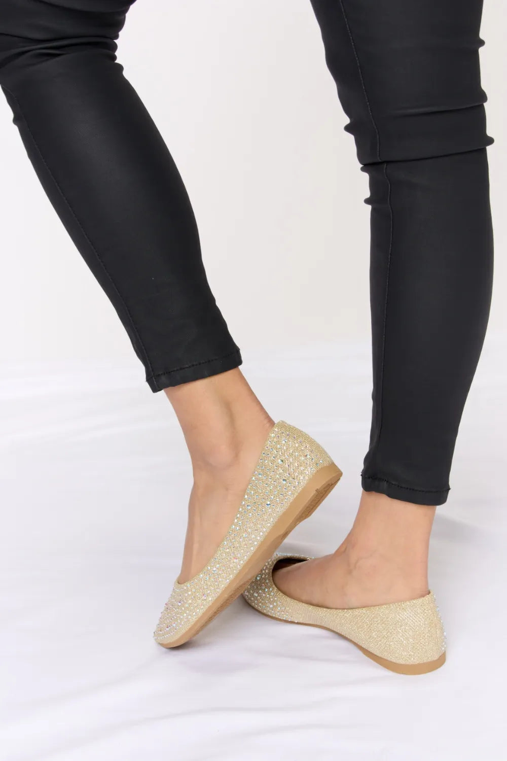 Forever Link Rhinestone Point Toe Flat Slip-Ons ed56e28e-8529-46d8-afdf-8bf67bb0894c-Max